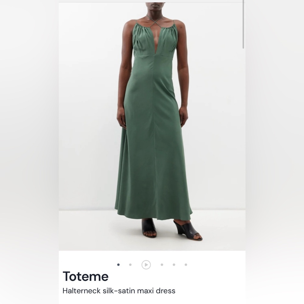 Toteme green silk maxi dress, NWT